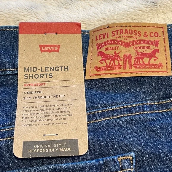 Levi's MID-LENGTH  Blue Jean Shorts - 34 - Picture 10 of 10
